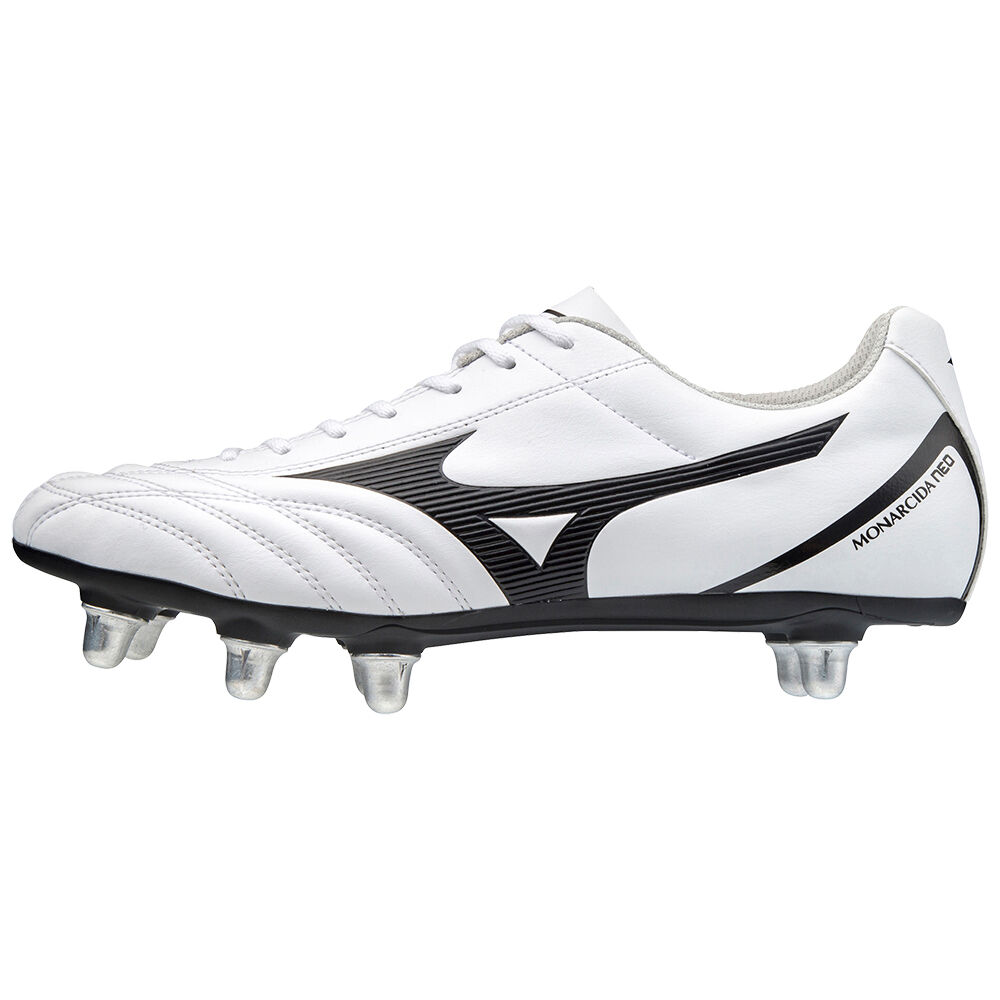 Mens Mizuno Monarcida Neo Rugby SI Rugby Boots White/Black/Red Philippines (NMXTZY602)